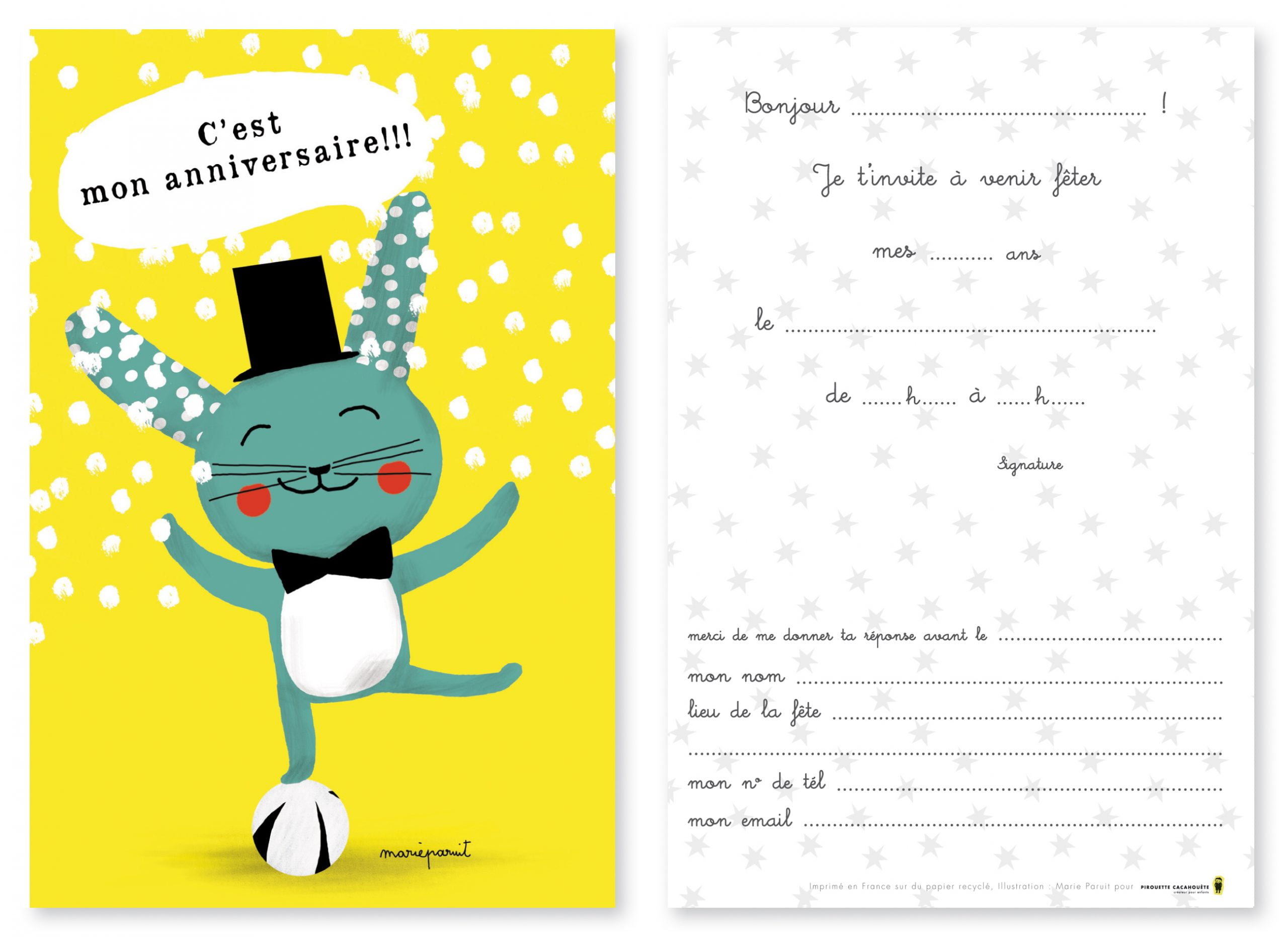 Lot de 8 cartes d'Invitation Anniversaire Enfant - Mixte - Animaux